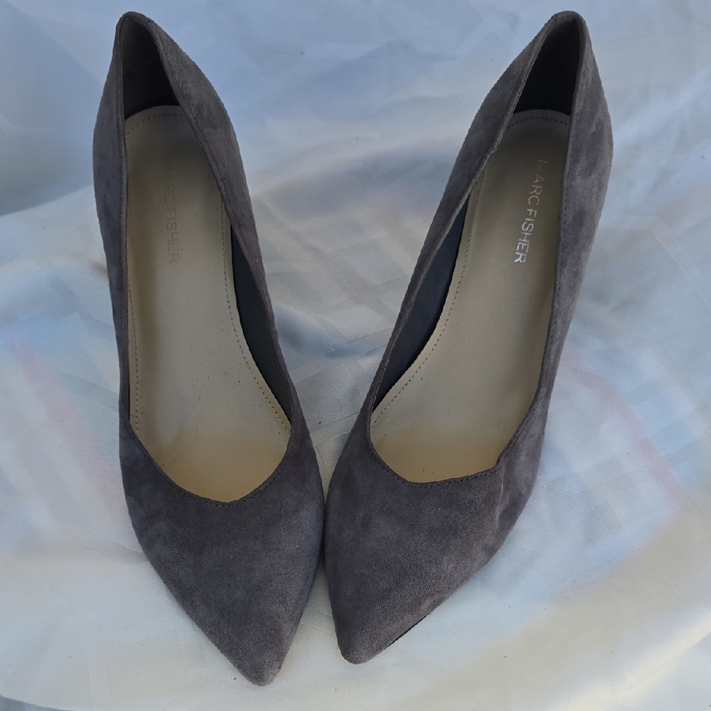 Marc Fisher Women's Dark Gray Suede Heels